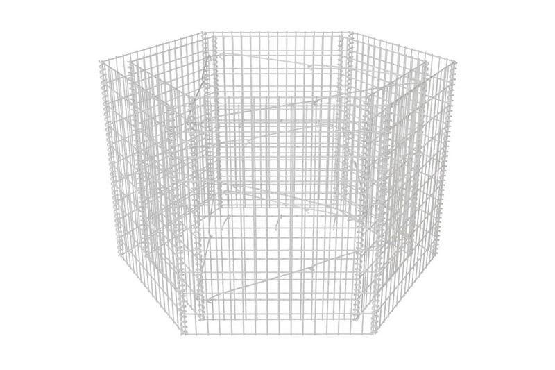 sekskantet gabion-højbed 160x134x100 cm - Sølv - Gabion