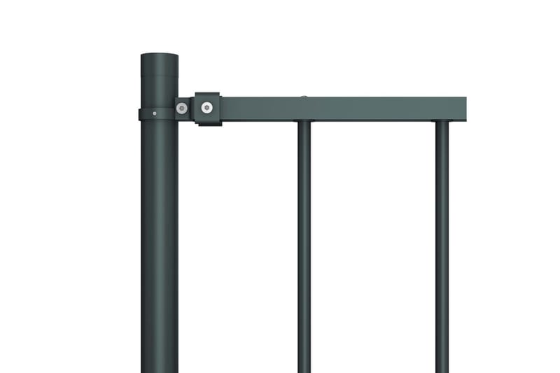 hegnspanel m. stolper 1,7x0,75 m pulverlakeret stål grå - Grå - Stakitstolper