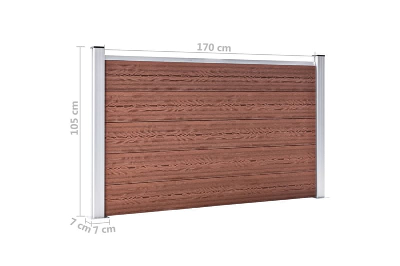 Havehegn 180 X 105 cm Wpc Brun - Brun - Hus & renovering - Indsynsbeskyttelse & indhegning - Stakit