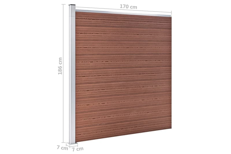 Havehegn 180 X 186 cm Wpc Brun - Brun - Hus & renovering - Indsynsbeskyttelse & indhegning - Stakit