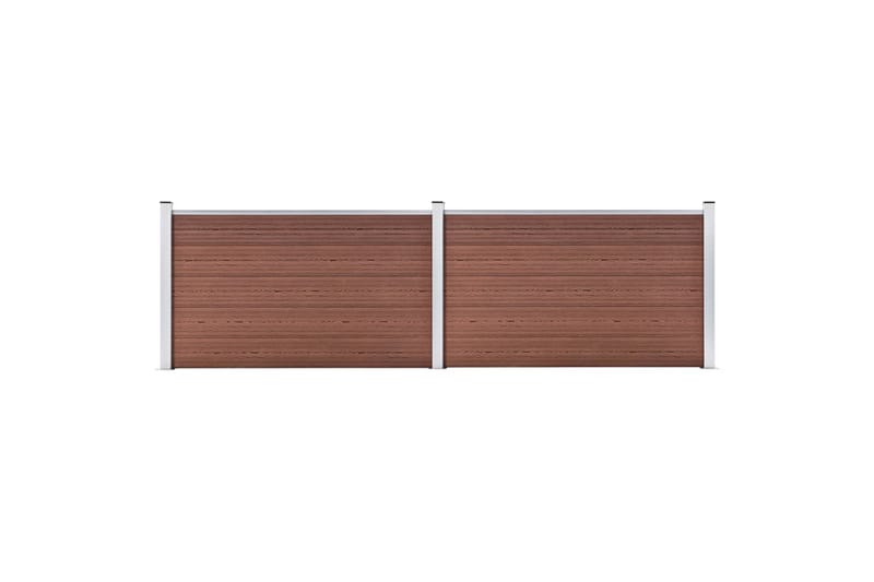 havehegn 353 x 106 cm WPC brun - Brun - Hus & renovering - Indsynsbeskyttelse & indhegning - Stakit