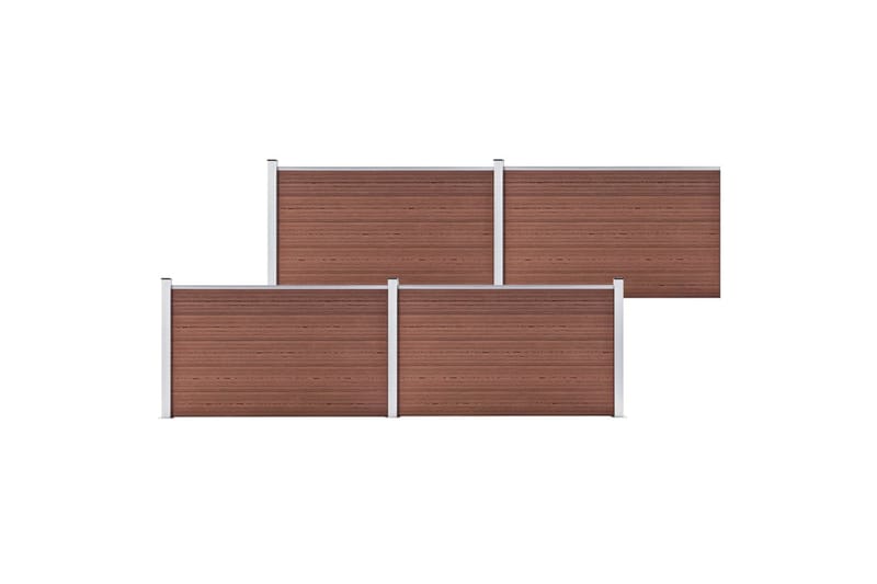 havehegn 699 x 106 cm WPC brun - Brun - Hus & renovering - Indsynsbeskyttelse & indhegning - Stakit