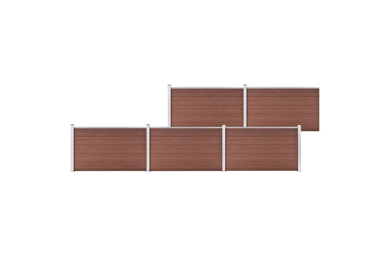 havehegn 872 x 106 cm WPC brun - Brun - Hus & renovering - Indsynsbeskyttelse & indhegning - Stakit