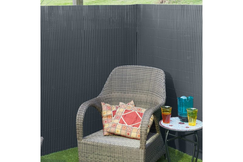 Nature haveskærm dobbeltsidet 1 x 3 m PVC antracitgrå - Hus & renovering - Indsynsbeskyttelse & indhegning - Stakit