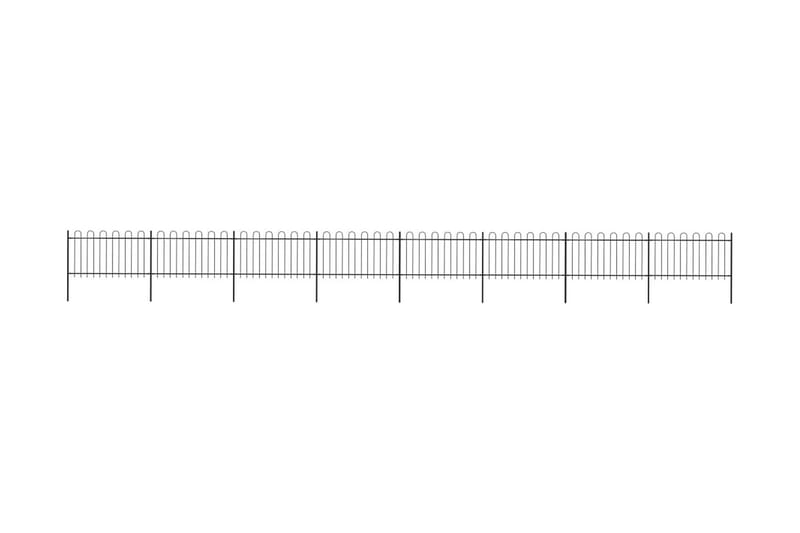 Havehegn Med Buet Top 13,6 X 1 M Sort Stål - Sort - Hus & renovering - Indsynsbeskyttelse & indhegning - Stakit
