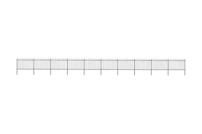 Havehegn Med Buet Top 17 X 1,2 M Sort Stål - Sort - Hus & renovering - Indsynsbeskyttelse & indhegning - Stakit
