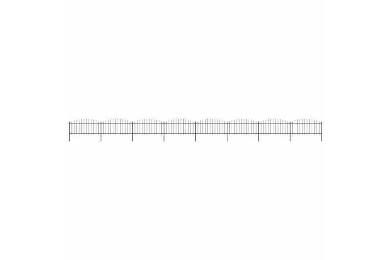 Havehegn med spydtop (0,5-0,75) x 13,6 m sort stål - Sort - Hus & renovering - Indsynsbeskyttelse & indhegning - Stakit