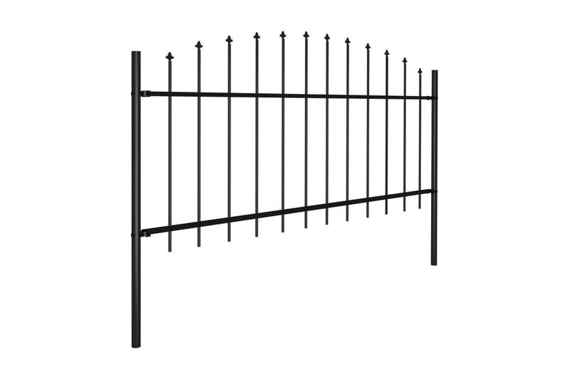 Havehegn med spydtop (0,5-0,75) x 17 m sort stål - Sort - Hus & renovering - Indsynsbeskyttelse & indhegning - Stakit