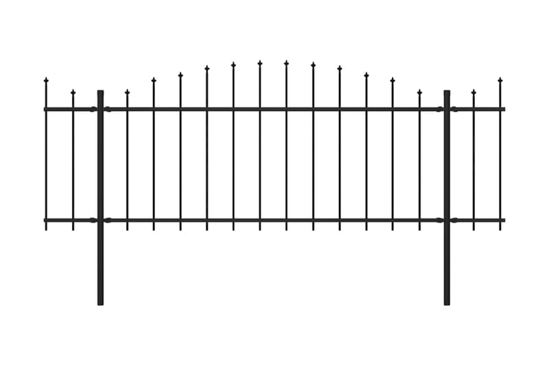 Havehegn med spydtop (0,5-0,75) x 17 m sort stål - Sort - Hus & renovering - Indsynsbeskyttelse & indhegning - Stakit