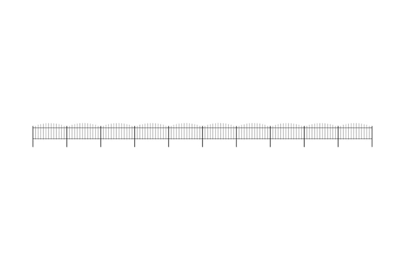 Havehegn med spydtop (0,5-0,75) x 17 m sort stål - Sort - Hus & renovering - Indsynsbeskyttelse & indhegning - Stakit