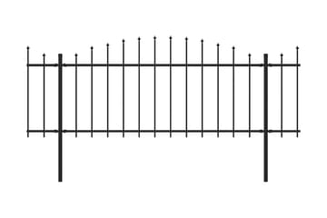 Havehegn med spydtop (0,5-0,75) x 3,4 m sort stål - Sort - Hus & renovering - Indsynsbeskyttelse & indhegning - Stakit