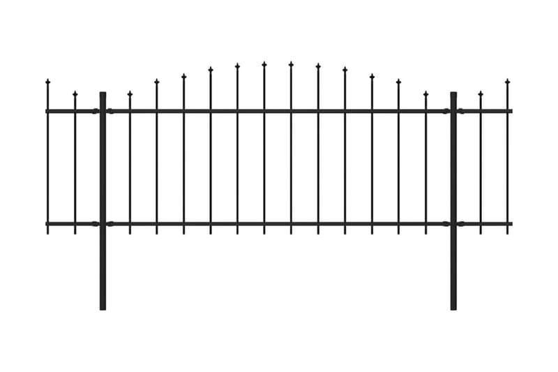 Havehegn med spydtop (0,5-0,75) x 3,4 m sort stål - Sort - Hus & renovering - Indsynsbeskyttelse & indhegning - Stakit