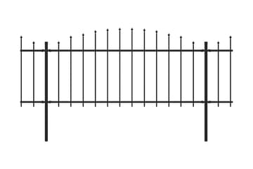 Havehegn med spydtop (0,5-0,75) x 5,1 m sort stål - Sort - Hus & renovering - Indsynsbeskyttelse & indhegning - Stakit