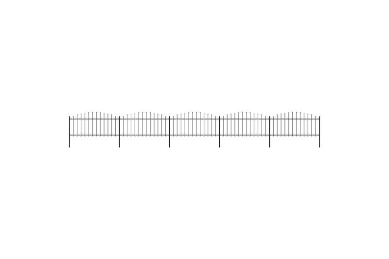 Havehegn med spydtop (0,5-0,75) x 8,5 m sort stål - Sort - Hus & renovering - Indsynsbeskyttelse & indhegning - Stakit