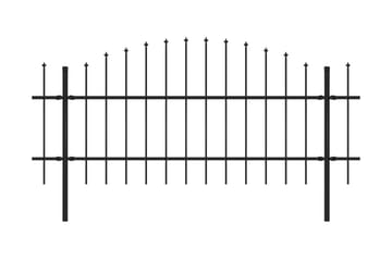 Havehegn med spydtop (0,75-1) x 6,8 m sort stål - Sort - Hus & renovering - Indsynsbeskyttelse & indhegning - Stakit