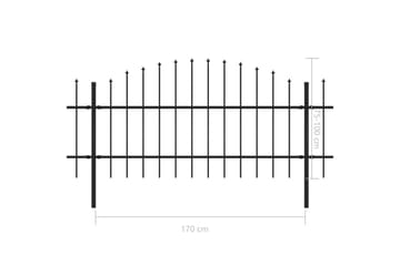 Havehegn med spydtop (0,75-1) x 6,8 m sort stål - Sort - Hus & renovering - Indsynsbeskyttelse & indhegning - Stakit