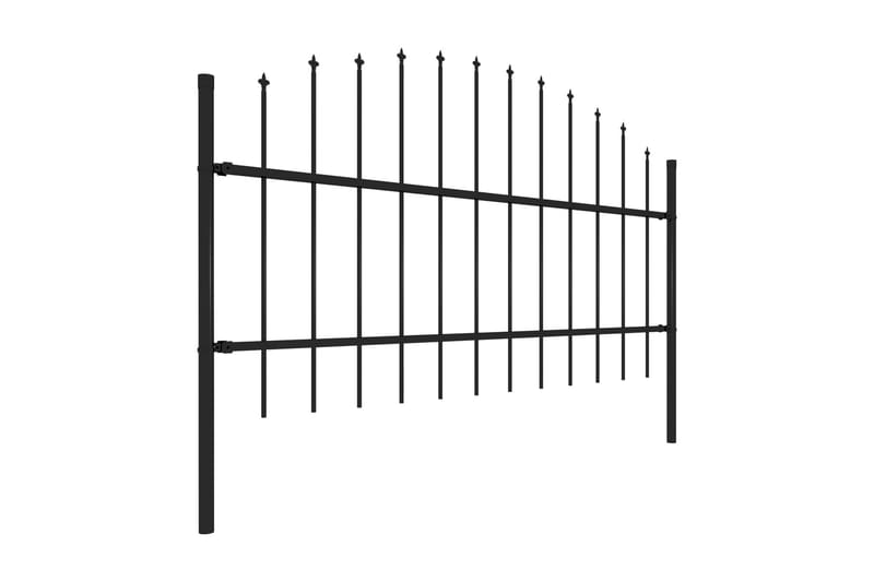 Havehegn Med Spydtop (0,75-1)x11,9 M Sort Stål - Hus & renovering - Indsynsbeskyttelse & indhegning - Stakit