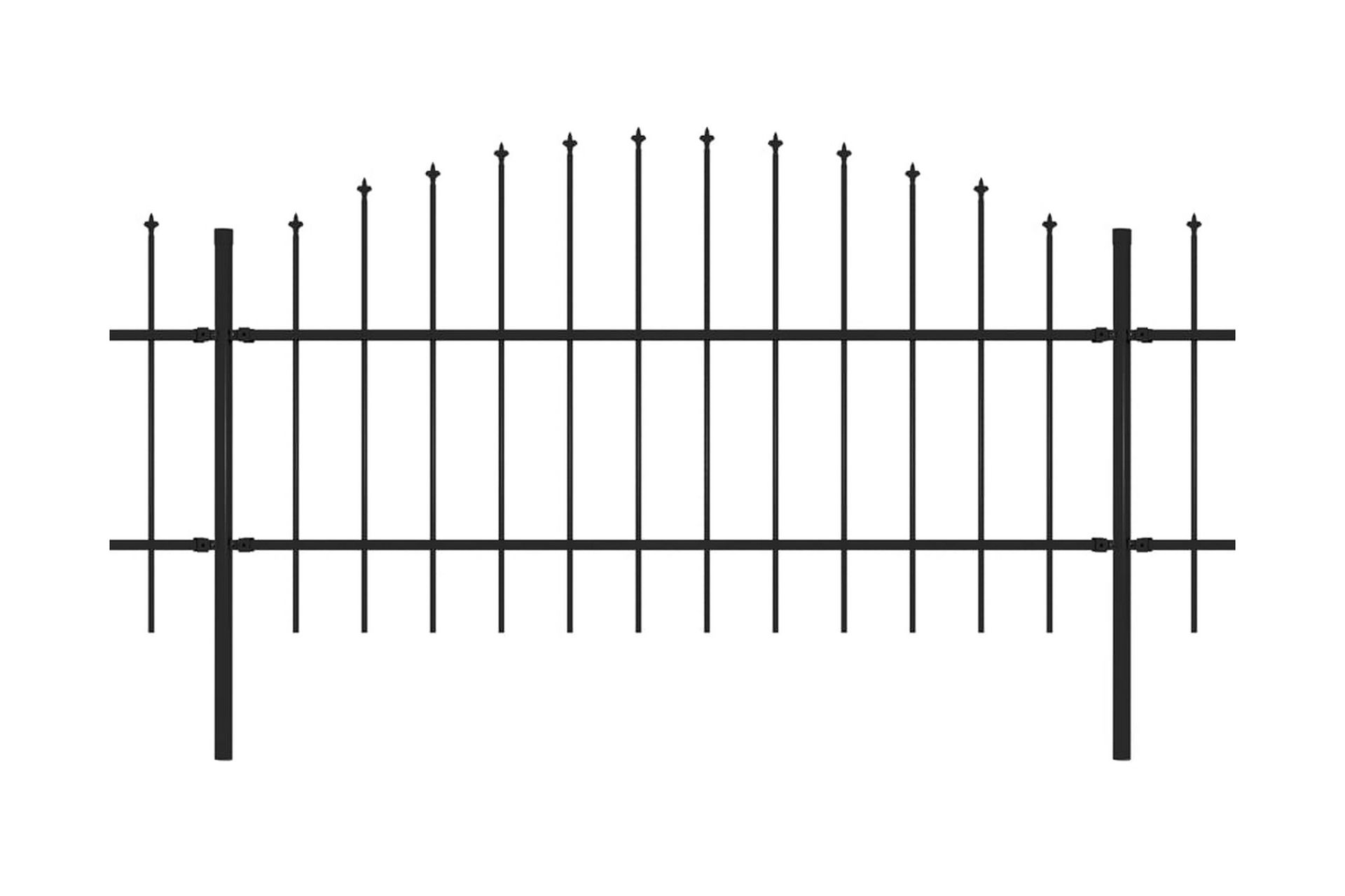 Havehegn Med Spydtop (0,75-1)x8,5 M Sort Stål - Hus & renovering - Indsynsbeskyttelse & indhegning - Stakit