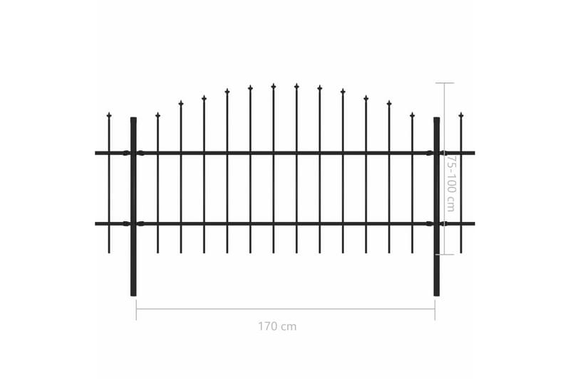 Havehegn Med Spydtop (0,75-1)x8,5 M Sort Stål - Hus & renovering - Indsynsbeskyttelse & indhegning - Stakit
