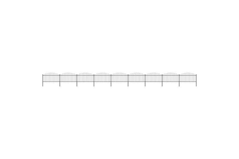 Havehegn med spydtop (1,25-1,5) x 15,3 m sort stål - Sort - Hus & renovering - Indsynsbeskyttelse & indhegning - Stakit
