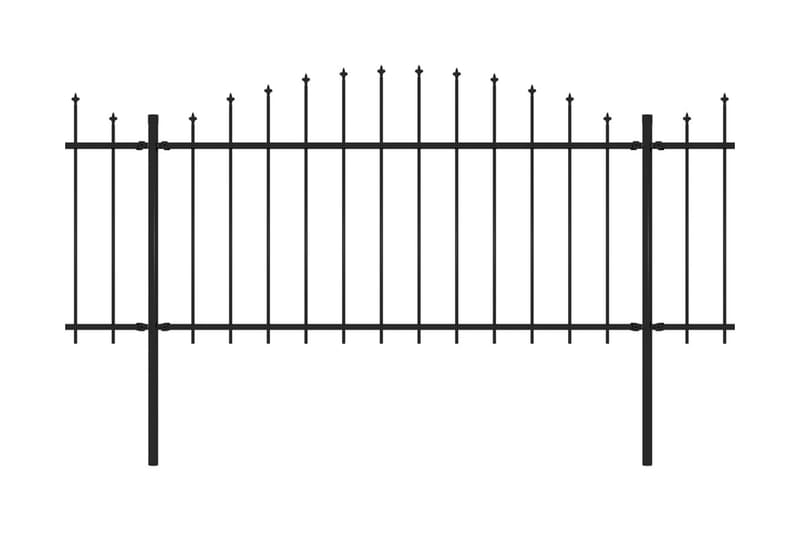 Havehegn Med Spydtop (1,25-1,5)x10,2 M Sort Stål - Smedejernshegn & jernstakit