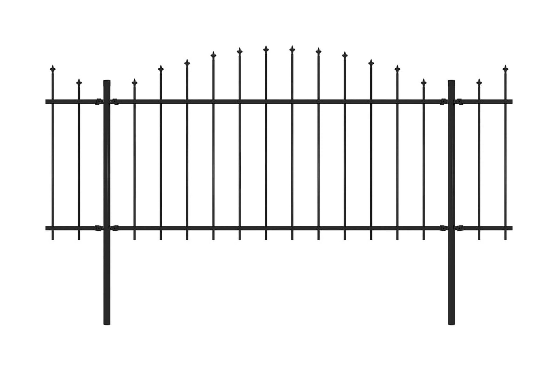 Havehegn Med Spydtop (1,25-1,5)x3,4 M Sort Stål - Hus & renovering - Indsynsbeskyttelse & indhegning - Stakit
