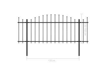 Havehegn Med Spydtop (1,25-1,5)x3,4 M Sort Stål - Hus & renovering - Indsynsbeskyttelse & indhegning - Stakit