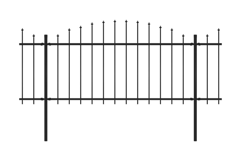 Havehegn Med Spydtop (1,25-1,5)x6,8 M Sort Stål - Smedejernshegn & jernstakit