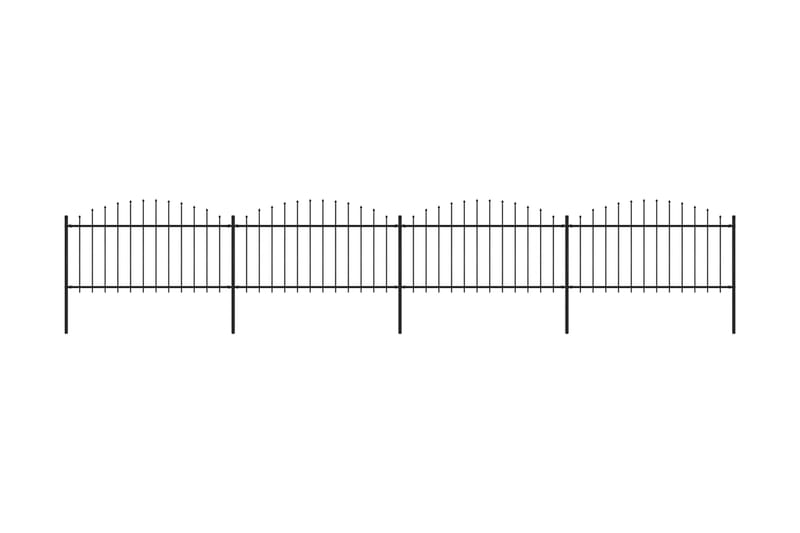 Havehegn Med Spydtop (1,25-1,5)x6,8 M Sort Stål - Smedejernshegn & jernstakit