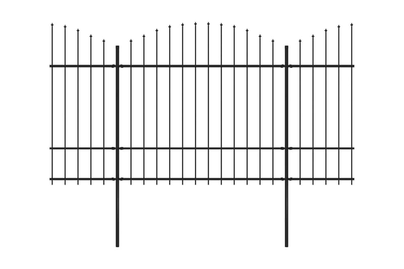 Havehegn med spydtop (1,5-1,75) x 3,4 m sort stål - Sort - Hus & renovering - Indsynsbeskyttelse & indhegning - Stakit
