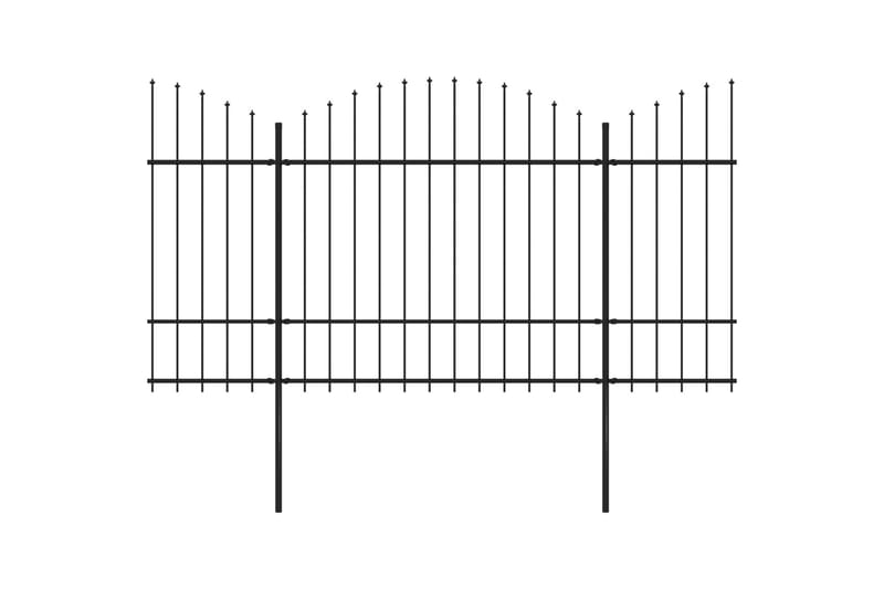 Havehegn Med Spydtop (1,5-1,75)x10,2 M Sort Stål - Smedejernshegn & jernstakit