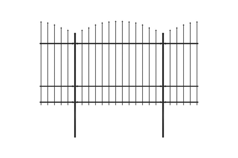 Havehegn Med Spydtop (1,5-1,75)x11,9 M Sort Stål - Smedejernshegn & jernstakit