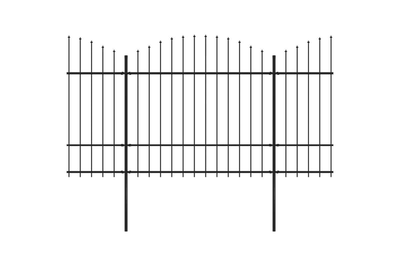 Havehegn Med Spydtop (1,5-1,75)x15,3 M Sort Stål - Smedejernshegn & jernstakit