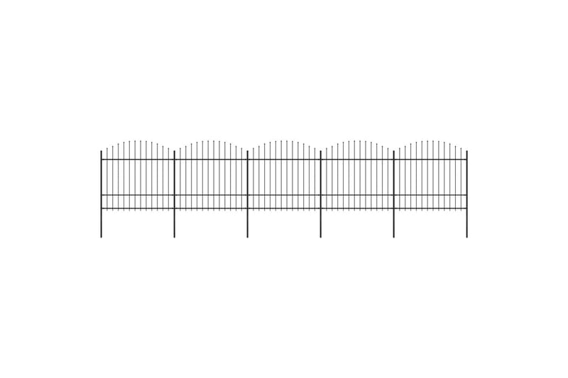 Havehegn Med Spydtop (1,5-1,75)x8,5 M Sort Stål - Smedejernshegn & jernstakit