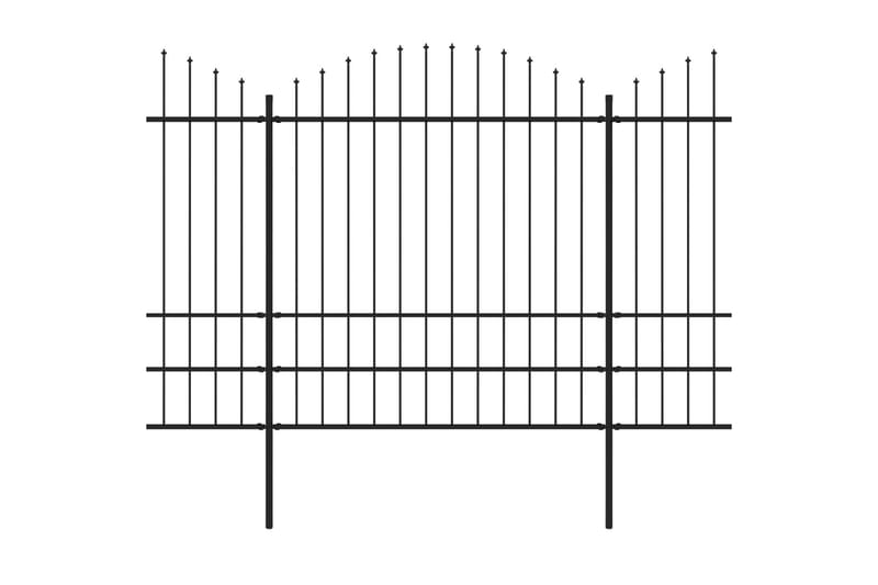 Havehegn Med Spydtop (1,75-2)x10,2 M Sort Stål - Smedejernshegn & jernstakit