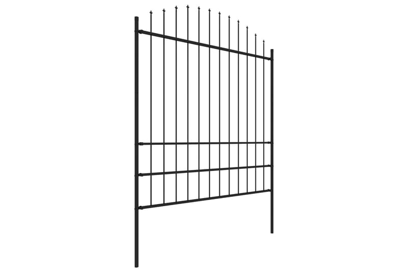 Havehegn Med Spydtop (1,75-2)x10,2 M Sort Stål - Hus & renovering - Indsynsbeskyttelse & indhegning - Stakit