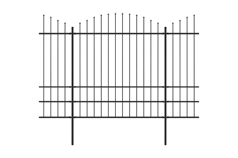 Havehegn Med Spydtop (1,75-2)x13,6 M Sort Stål - Smedejernshegn & jernstakit