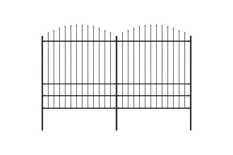 Havehegn Med Spydtop (1,75-2)x3,4 M Sort Stål - Hus & renovering - Indsynsbeskyttelse & indhegning - Stakit
