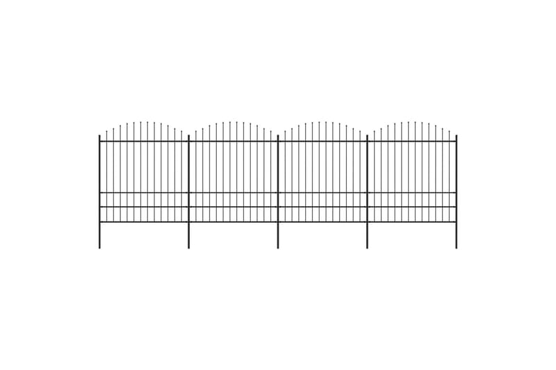 Havehegn Med Spydtop (1,75-2)x6,8 M Sort Stål - Hus & renovering - Indsynsbeskyttelse & indhegning - Stakit