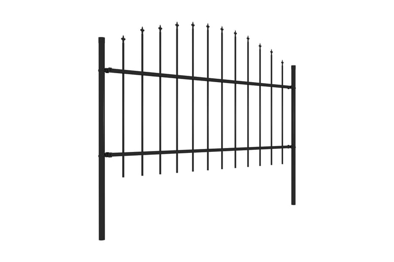 Havehegn Med Spydtop (1-1,25)x13,6 M Sort Stål - Smedejernshegn & jernstakit