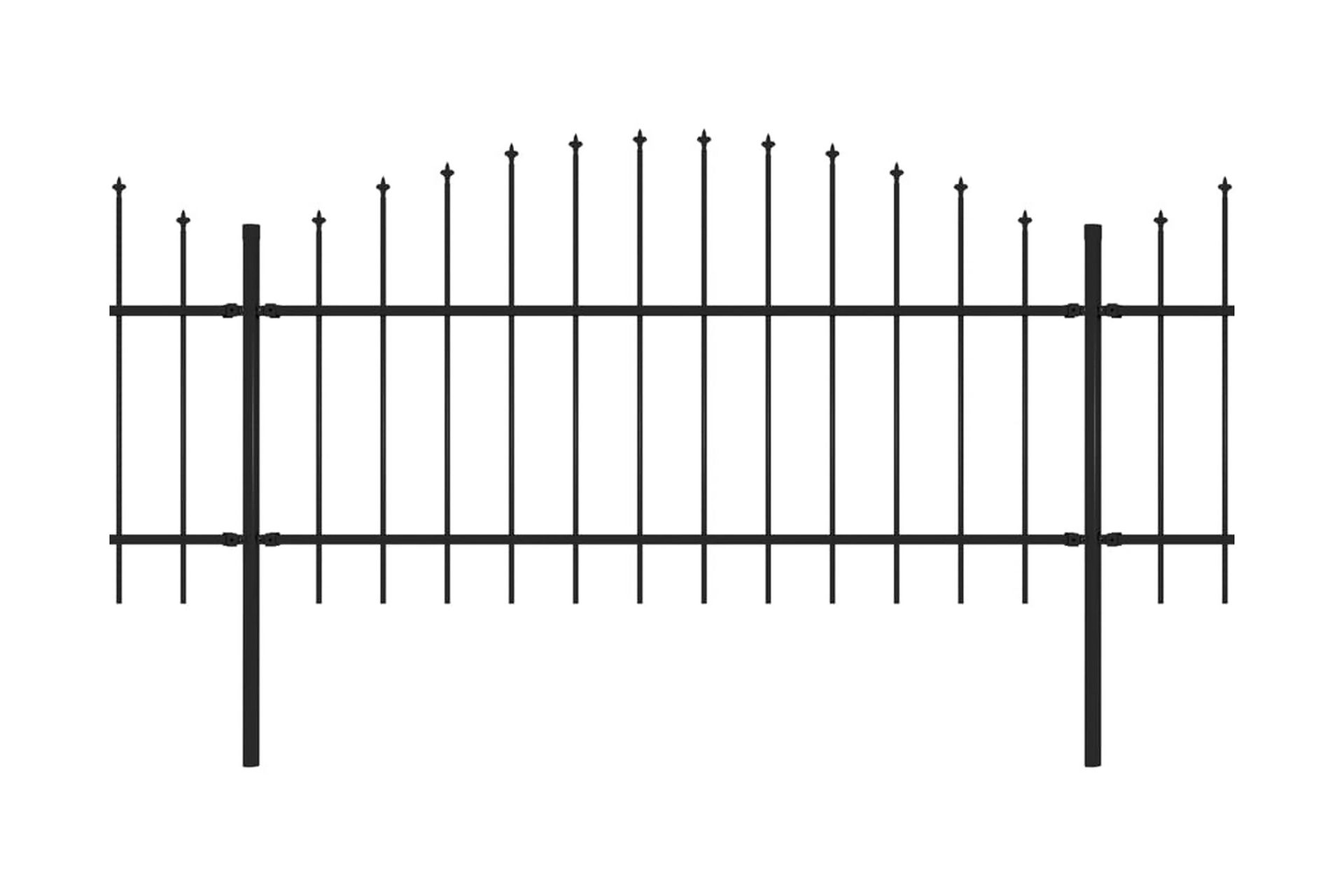 Havehegn Med Spydtop (1-1,25)x3,4 M Sort Stål - Hus & renovering - Indsynsbeskyttelse & indhegning - Stakit