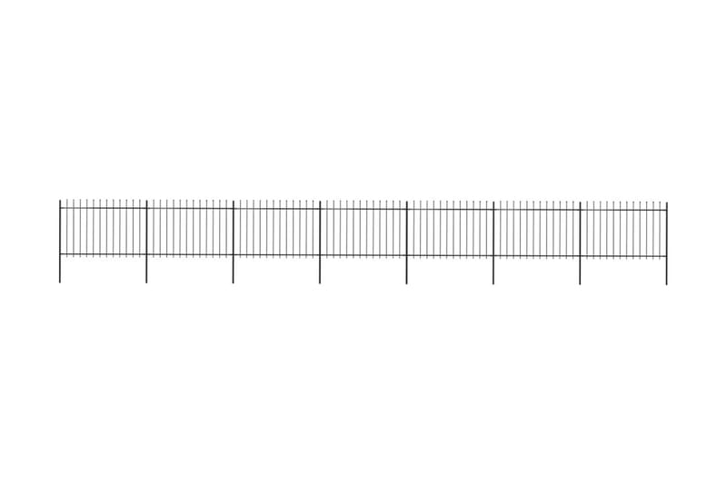 Havehegn Med Spydtop 11,9 X 1,2 M Sort Stål - Sort - Smedejernshegn & jernstakit