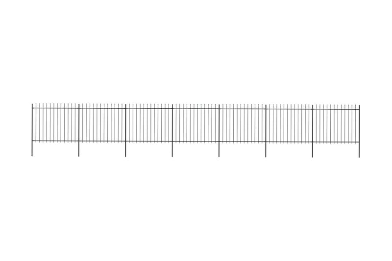 Havehegn Med Spydtop 11,9 X 1,5 M Sort Stål - Sort - Smedejernshegn & jernstakit