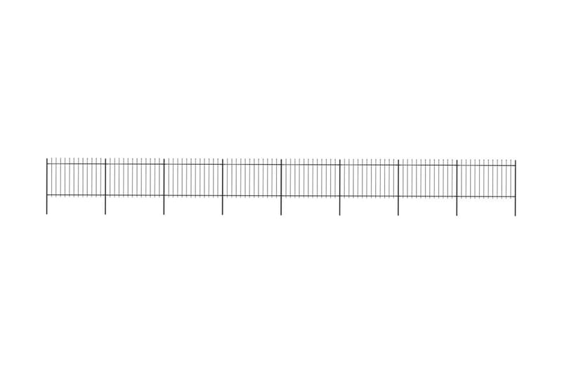 Havehegn Med Spydtop 13,6 X 1,2 M Sort Stål - Sort - Smedejernshegn & jernstakit