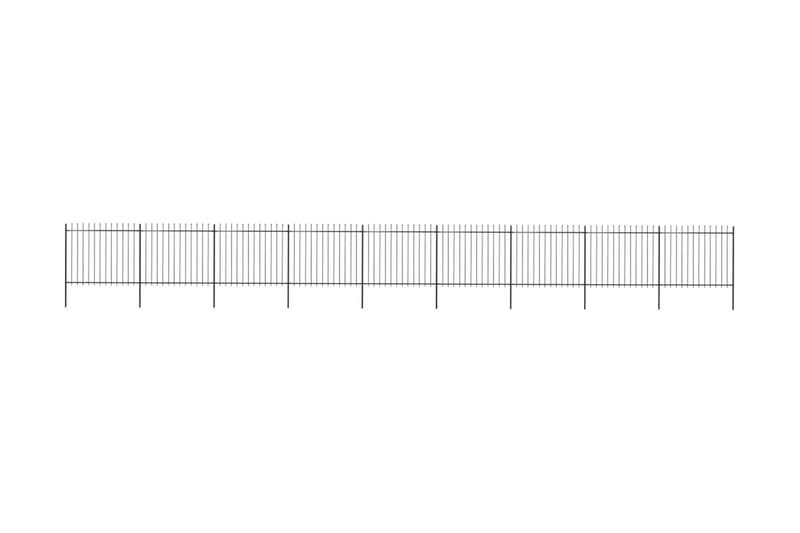 Havehegn Med Spydtop 15,3 X 1,5 M Sort Stål - Sort - Smedejernshegn & jernstakit