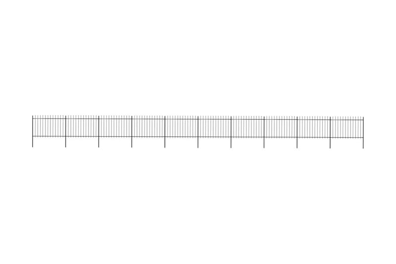 Havehegn Med Spydtop 17 X 1,2 M Sort Stål - Sort - Hus & renovering - Indsynsbeskyttelse & indhegning - Stakit
