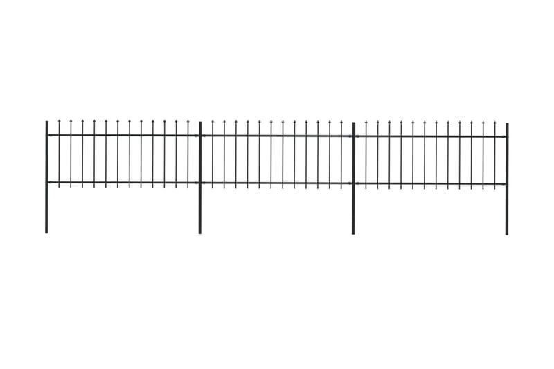 Havehegn Med Spydtop 5,1 X 0,8 M Sort Stål - Sort - Hus & renovering - Indsynsbeskyttelse & indhegning - Stakit