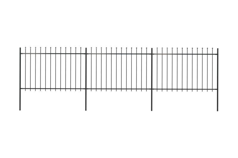 Havehegn Med Spydtop 5,1 X 1,2 M Sort Stål - Sort - Hus & renovering - Indsynsbeskyttelse & indhegning - Stakit