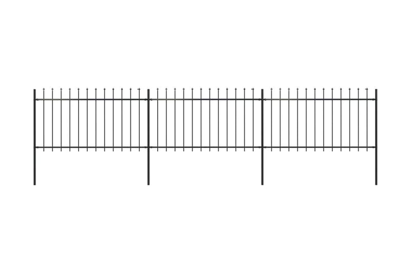 Havehegn Med Spydtop 5,1 X 1 M Sort Stål - Sort - Hus & renovering - Indsynsbeskyttelse & indhegning - Stakit