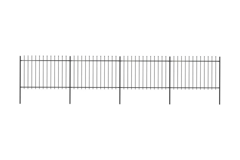 Havehegn Med Spydtop 6,8 X 1,2 M Sort Stål - Sort - Hus & renovering - Indsynsbeskyttelse & indhegning - Stakit